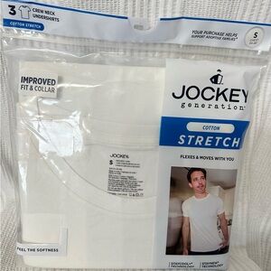 Jockey Generation Cotton Stretch Tee NEW 3 Pack Crew Neck Small